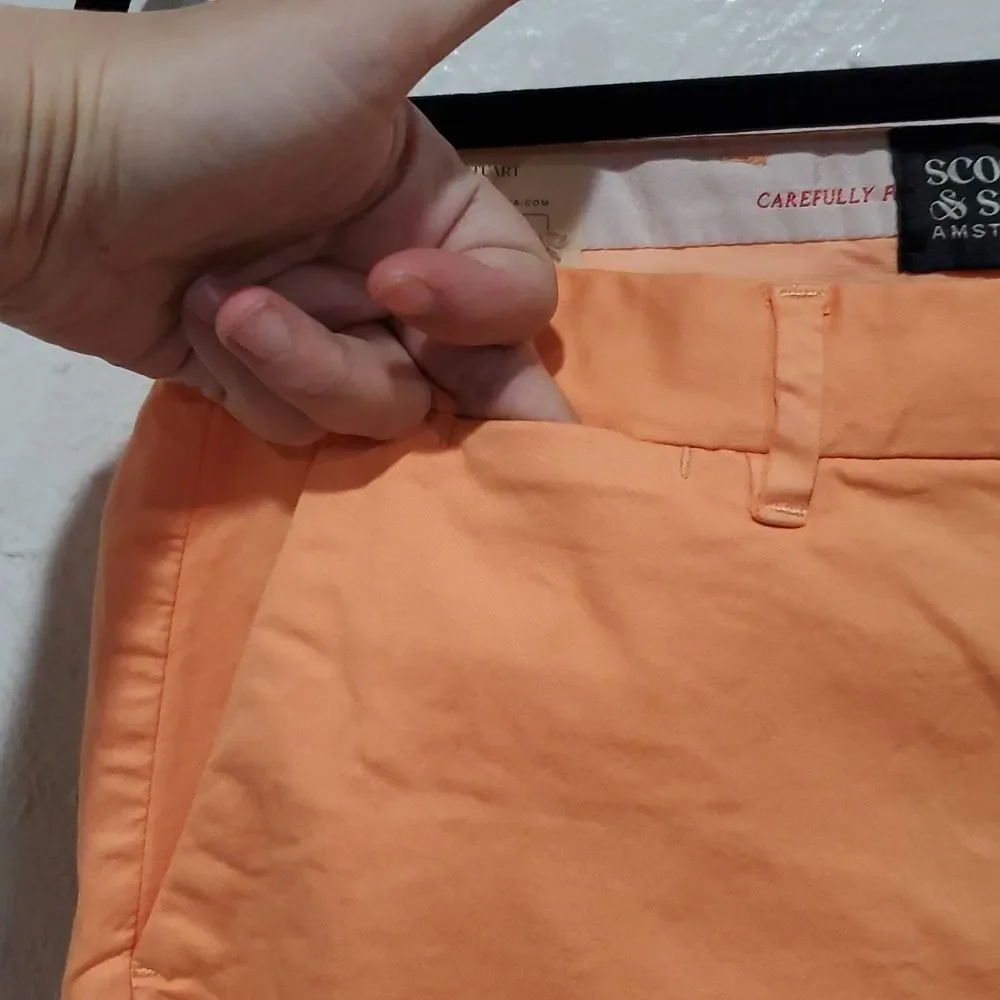 Scotch & Soda Men's Bright Peach Stuart Shorts Size 30 X 9 in Inseam